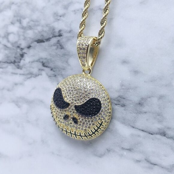 20"Rope Chain + 14K Gold Finish Nightmare Jack - Picture 10 of 12